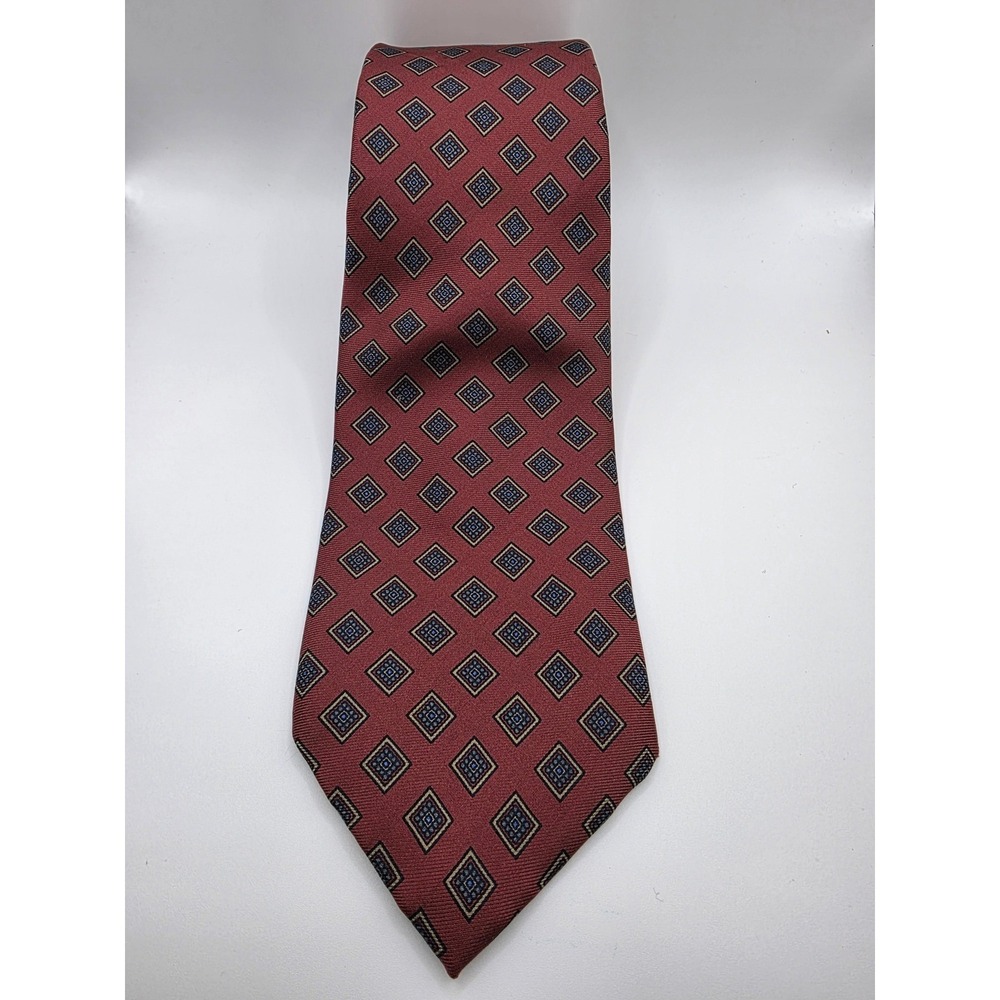 Lord Ascot‎ Burgundy Diamond Pattern Silk Blend Men's Necktie